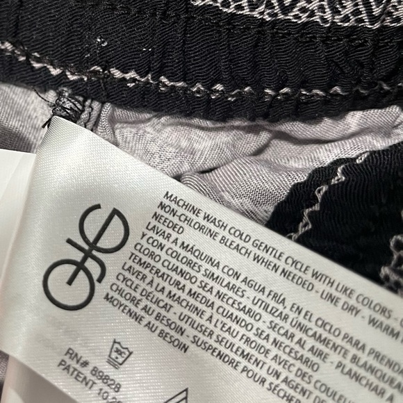 Nwot Jessica Simpson XXL Cadie Black Beige Cropped Palazzo Festival Casual Pants - Picture 5 of 12